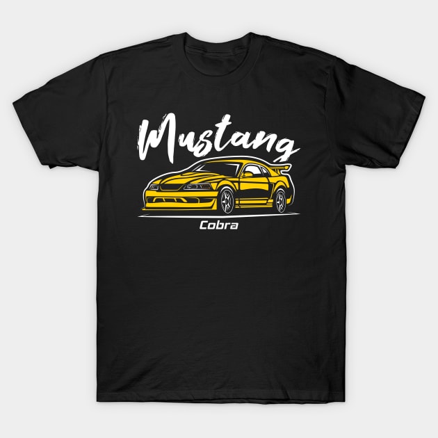 Yellow Cobra R Stang Muscle T-Shirt by GoldenTuners